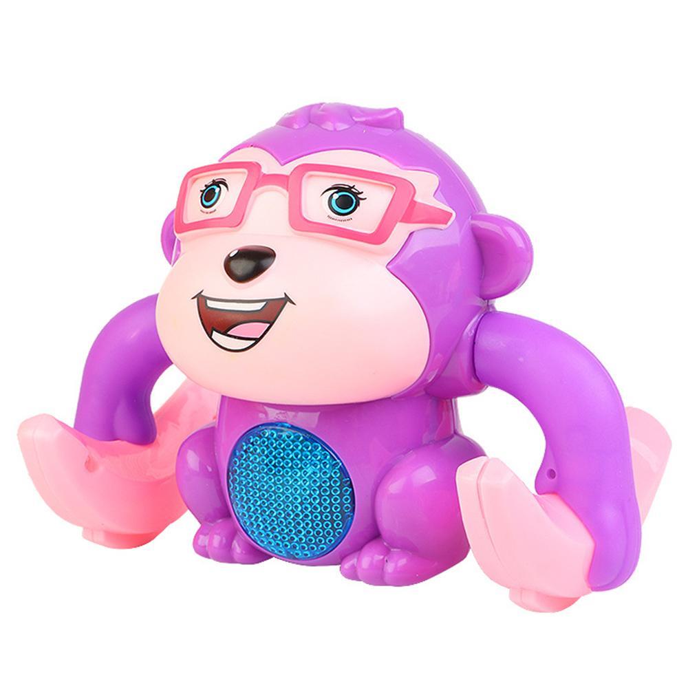 Vicanber Kids Baby Funny Electric Tumbling Monkey Music Light Sound Control Rolling Toys (Purple)