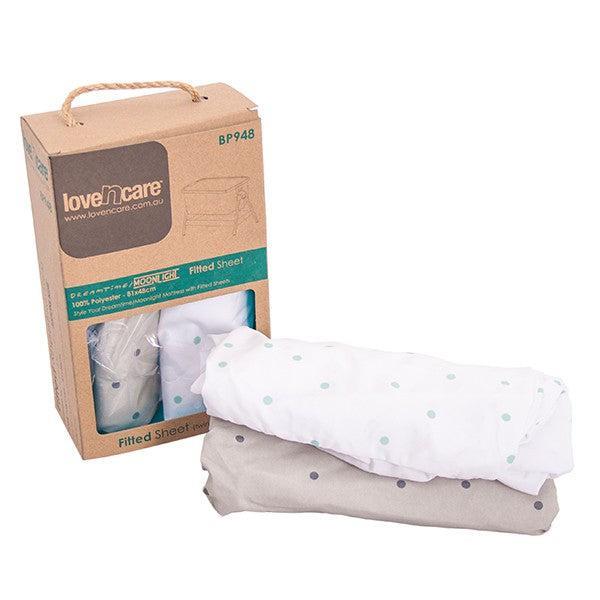 Love n Care Dreamtime/Moonlight - Fitted Sheets - Twin Pack