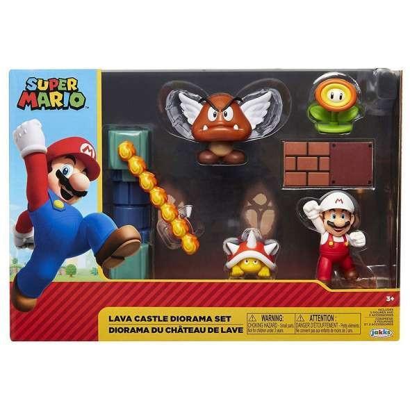 World of Nintendo 2.5" Super Mario Lava Castle Diorama Set