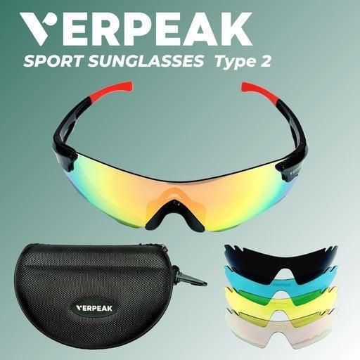 Sport Sunglasses Type 2 Black Frame With Red End Tip