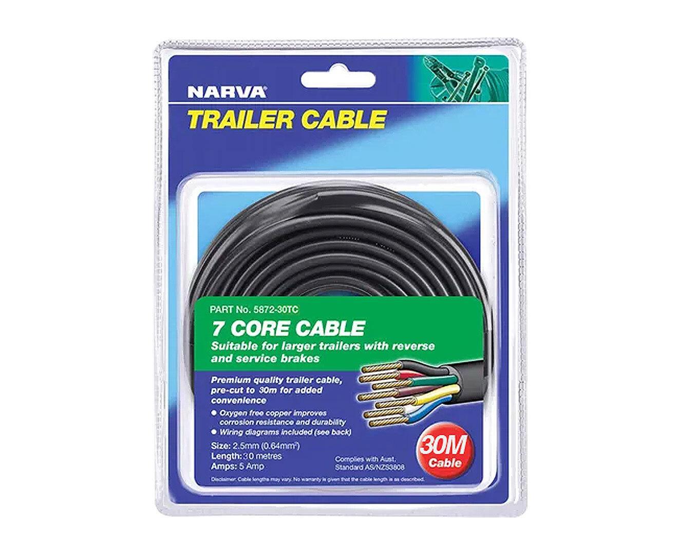 Narva 5 Core Trailer Cable 2.5mm 5A 6m Automotive Boat Caravan Truck Wire Cable V90 PVC Insulated