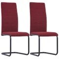 Cantilever Dining Chairs 2 pcs Wine Fabric vidaXL