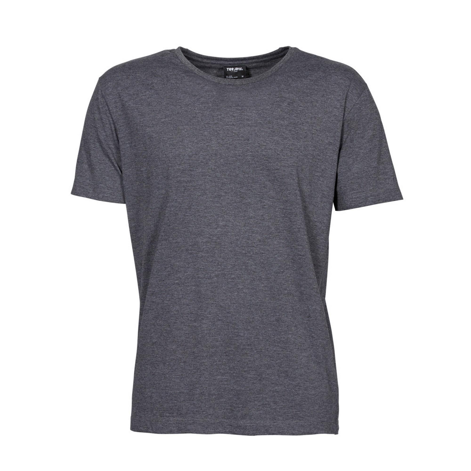 Tee Jays Mens Urban Short Sleeve Melange T-Shirt (Black Melange) (XL)