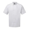 Premier Adults Unisex Essential Short Sleeve Chefs Jacket (White) (3XL)
