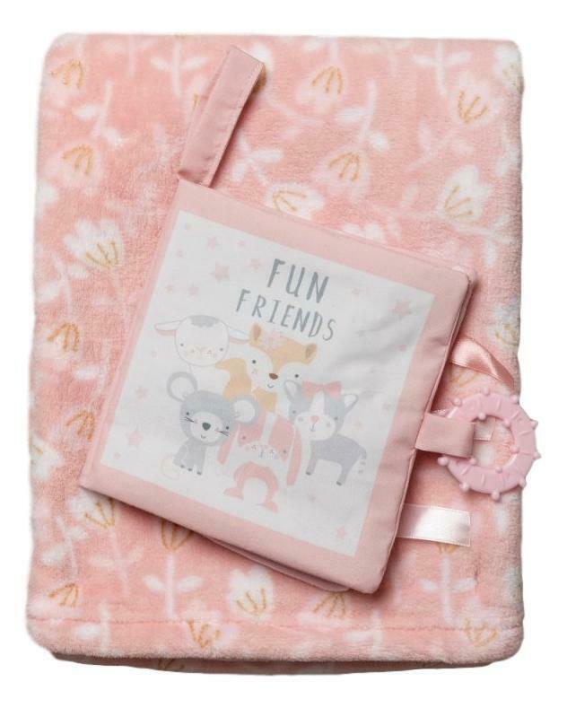 Baby Girls Pink Fun Friends Interactive Book and Blanket