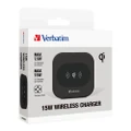 Verbatim 15W Qi Wireless Charger Dock Pad Mat For iPhone 14/Samsung S22 Black