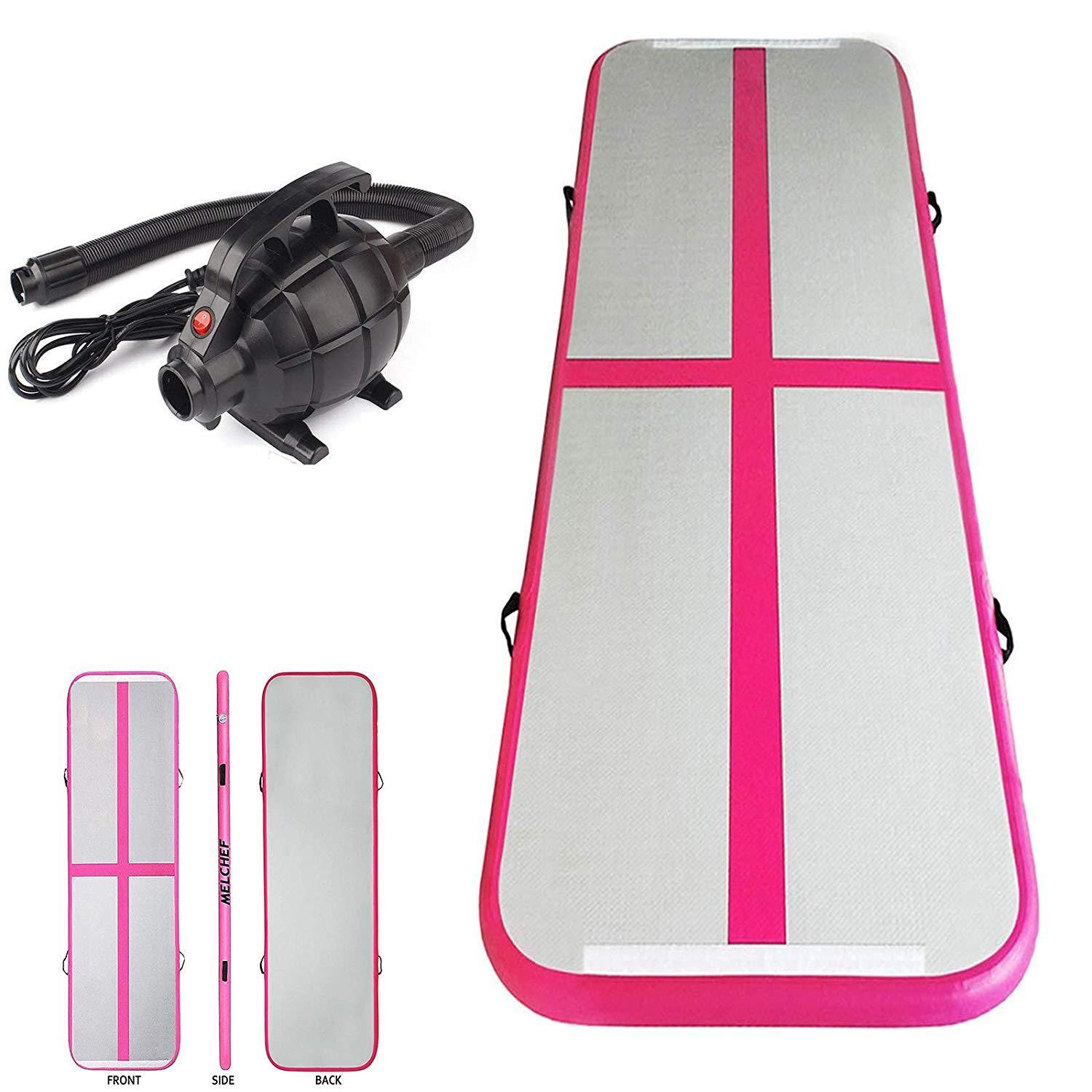 3Mx1Mx10CM Inflatable Air Track Mat Tumbling Floor Home Gymnastics Mat with Electric Pump - Pink