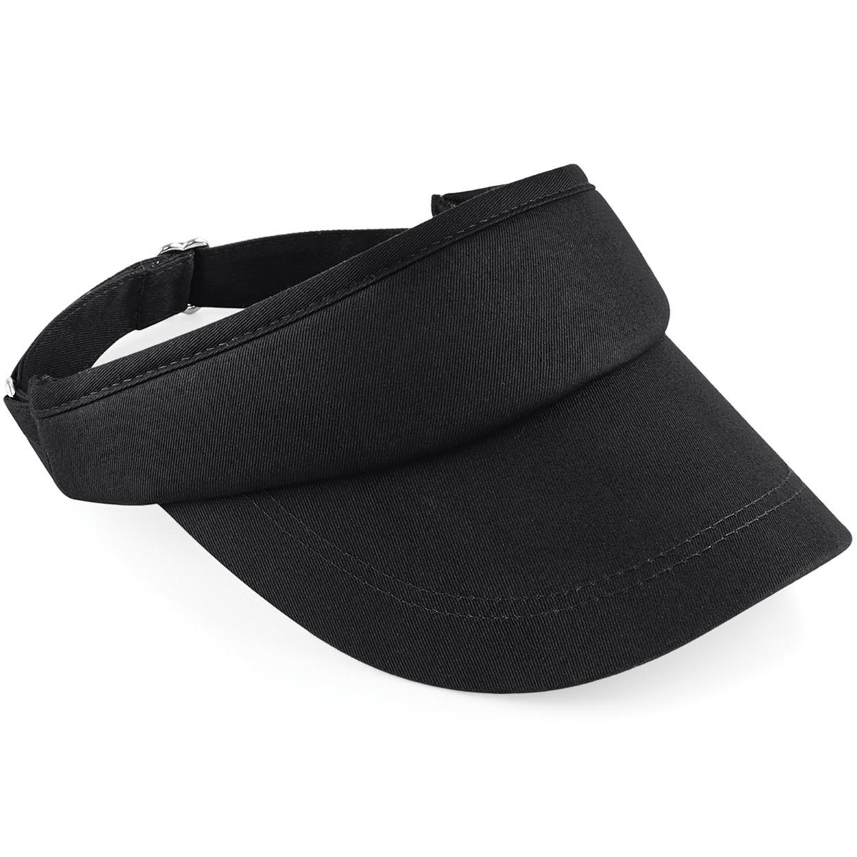 Beechfield Unisex Sports Visor / Headwear (Pack of 2) (Black) (One Size)