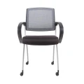 Jupiter Mesh Training Conference Chair With Fixed Loop Arm Rests Black