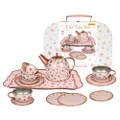15pc Champion Pink Kids/Children Tin Suitcase Kettle Tea Pretend Kitchen Toy Set