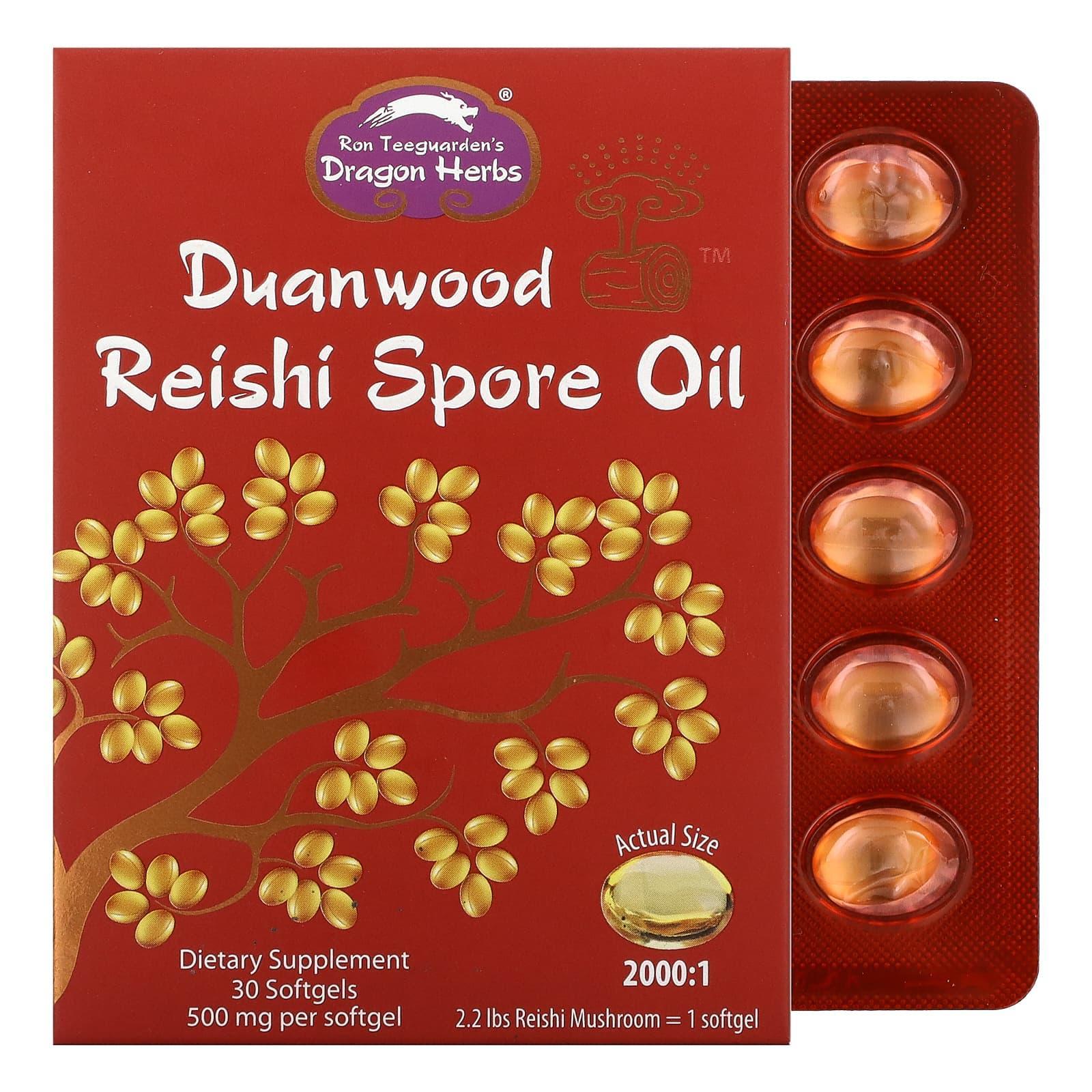 Dragon Herbs ( Ron Teeguarden ), Duanwood Reishi Spore Oil, 500 mg, 30 Softgels