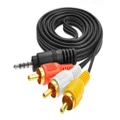 3.5mm Male to 3RCA Male Adapter Cable Red Yellow White 3 RCA Gold Plated Plug Cord For Stereo Audio Video AV DVD Player HDTV HD Camcorder 1.5M