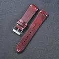 Vintage Oiled Leather Watch Straps Compatible with the Withings Activite - Pop, Steel & Sapphire
