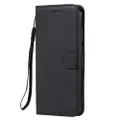 Anymob Motorola Phone Case Black Leather Classic Flip Wallet