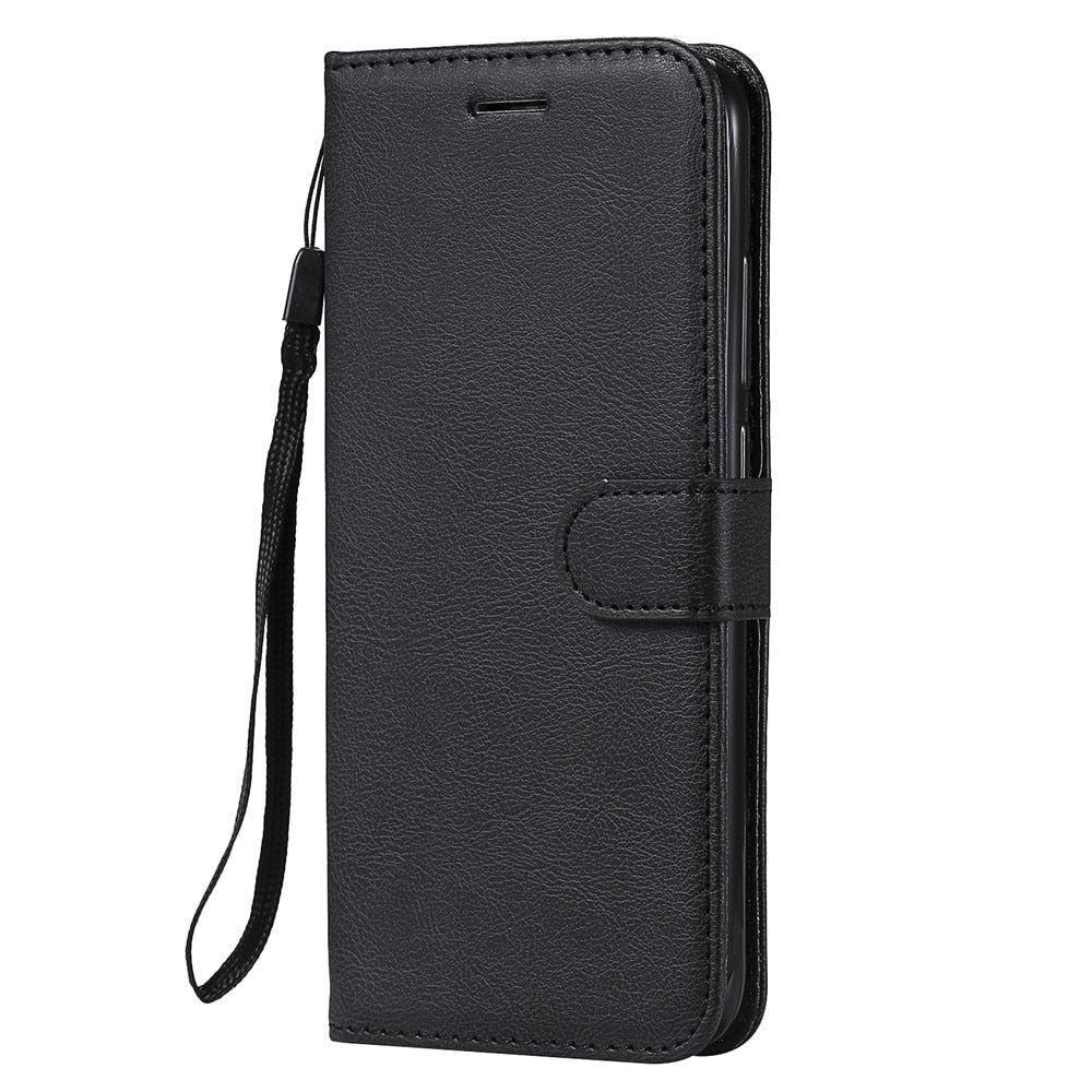 Anymob Motorola Phone Case Black Leather Classic Flip Wallet