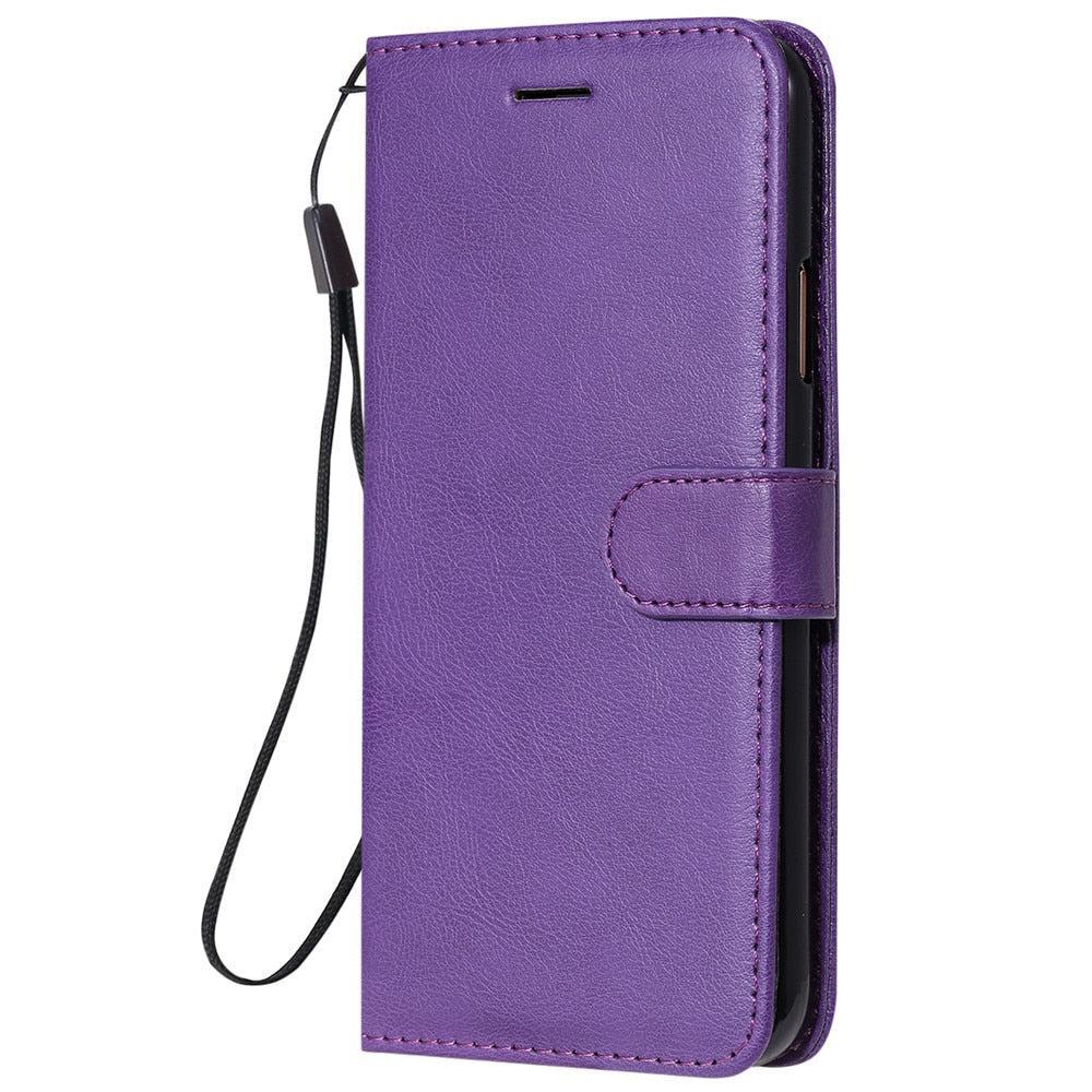 Anymob Motorola Phone Case Purple Leather Classic Flip Wallet