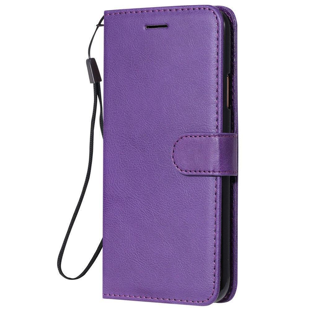 Anymob Purple Leather Case Magnetic Flip Cover Wallet Phone Protection for Huawei P Smart 2020