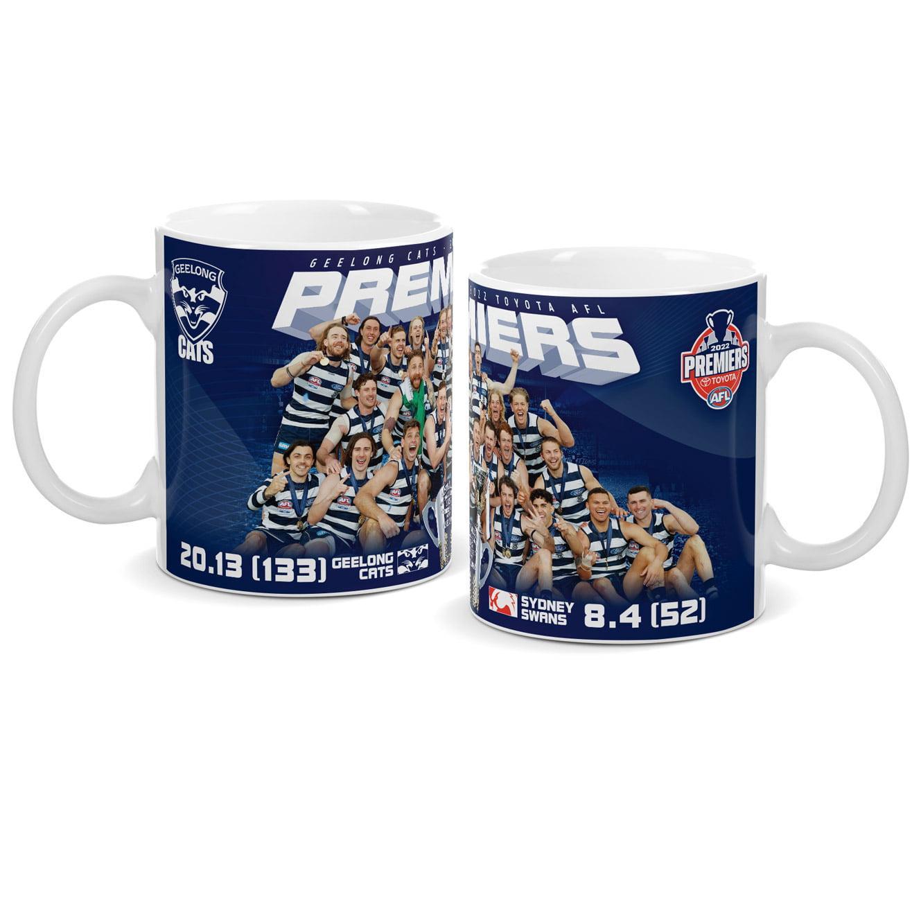 Geelong Cats 2022 Premiers Premiership Team Image AFL Logo Coffee Mug Cup