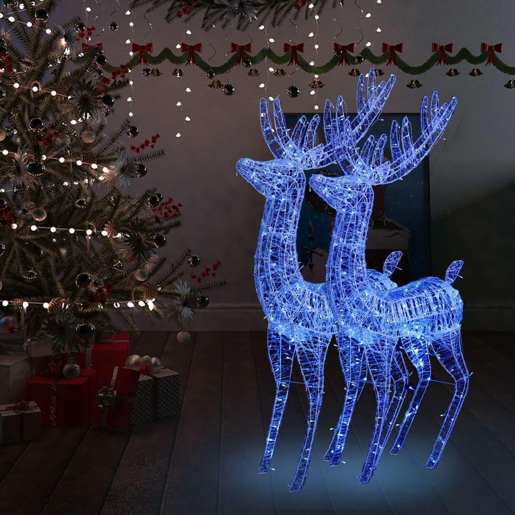 XXL Acrylic Christmas Reindeers 250 LED 2 pcs 180 cm Blue vidaXL