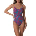 TOMMY HILFIGER Women's One-Piece Swimsuit Swimwear Pink Blue Floral
