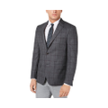 Michael Kors Men's Wool Blend Window Pane Sport Coat Jacket In Charcoal