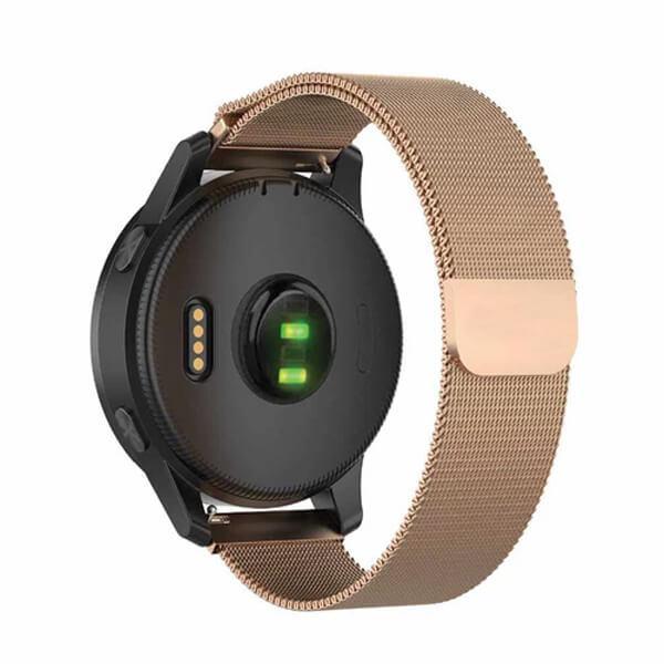 For Garmin Vivomove 3S Replacement Band Milanese Magenetic Wristband (Rose Gold)