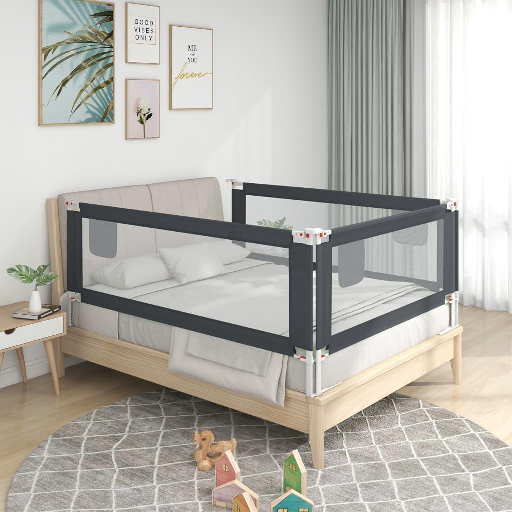 Toddler Safety Bed Rail Dark Grey 150x25 cm Fabric vidaXL