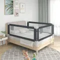 Toddler Safety Bed Rail Dark Grey 150x25 cm Fabric vidaXL