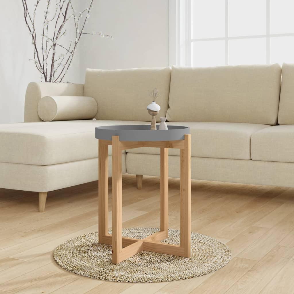 Coffee Table Grey 41x41x48.5cm Engineered Wood&Solid Wood Pine vidaXL