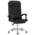 Massage Reclining Office Chair Black Faux Leather vidaXL