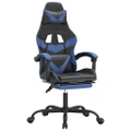 Gaming Chair with Footrest Black and Blue Faux Leather vidaXL
