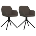 Swivel Dining Chairs 2 pcs Dark Grey Velvet vidaXL
