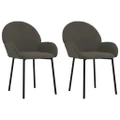 Dining Chairs 2 pcs Dark Grey Velvet vidaXL