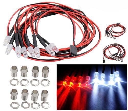 4/6/8 LED Lights Set Headlights Taillight For RC Car Red White Body lights AU - 6 Lights