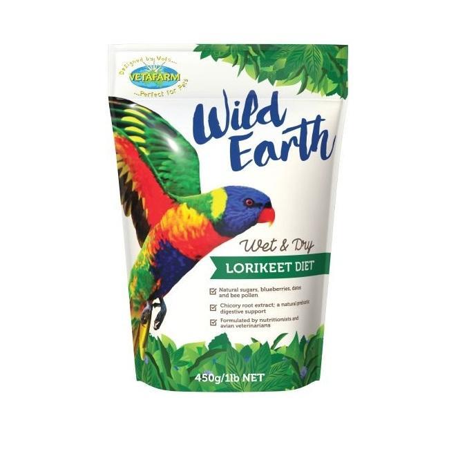 Wild Earth 450 gram Wet & Dry Lorikeet Bird Diet by Vetafarm
