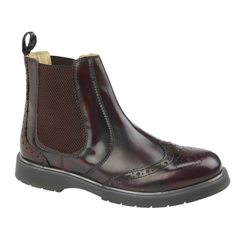 Grafters Mens Leather Chelsea Boots (Burgundy) (10 UK)