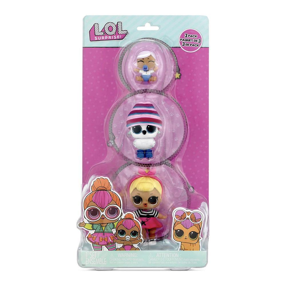 3pc L.O.L. Surprise Style 2 Tot Pet/Lil Sister Kids Collectible Play Toy Doll 3+