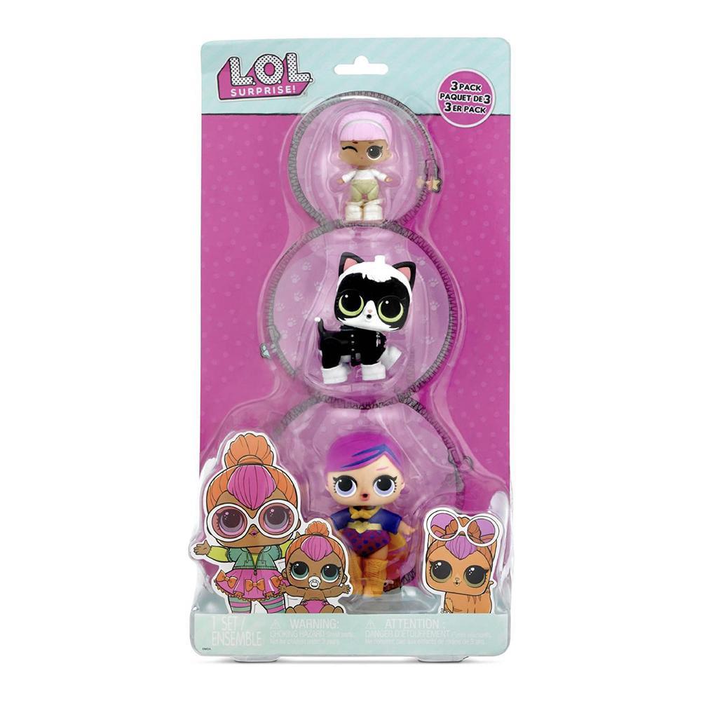 3pc L.O.L. Surprise Style 3 Tot Pet/Lil Sister Kids Collectible Play Toy Doll 3+