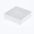 50 x 10cm Square Invitation Presentation Gift Box - 2cm deep - White with Clear Lid