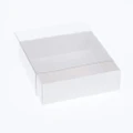 100 x 15cm Square Invitation Presentation Gift Box - 4cm deep - White with Clear Lid
