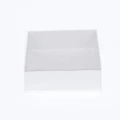 100 x 8cm Square Invitation Presentation Gift Box - 2cm deep - White with Clear Lid