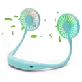 Adore Portable Neck Aromatherapy Fan with LED Light 360° Rotation Low Noise-Blue