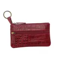 Pierre Cardin Ladies Womens Genuine Leather RFID Coin Purse Wallet - Red Croc