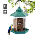 Qttie Hanging Bird Feeder Garden Wild Seed Container Waterproof Gazebo Outdoor(Green)