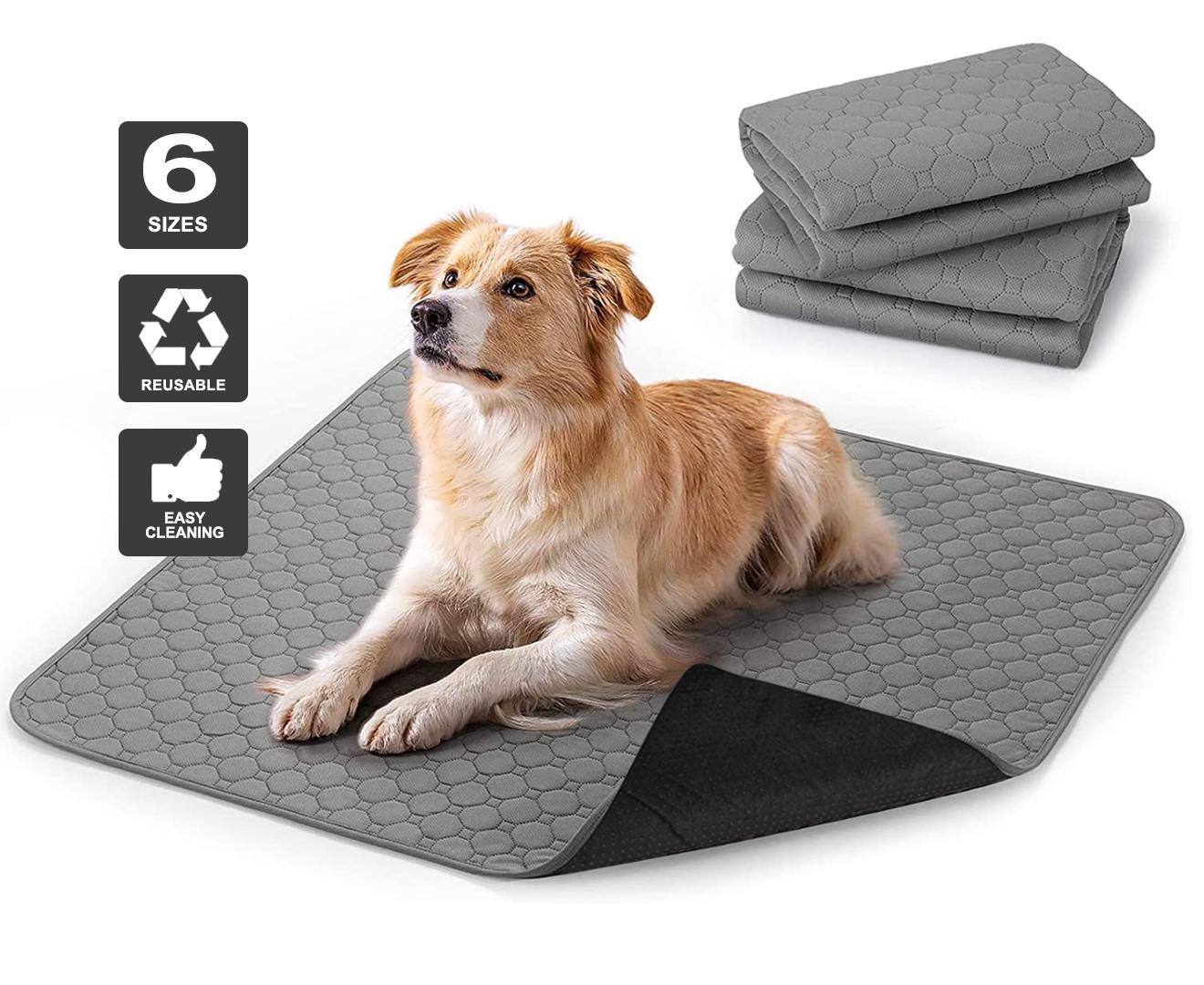 Qttie Reusable Washable Pet Dog Cat Puppy Training PVC Pee Pads Bed Absorbent Mat (40cmX60cm Grey)