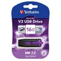 VERBATIM 16GB V3 USB3.0 Violet | Retractable Store'n'Go V3