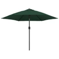 LED Cantilever Umbrella 3 m Green vidaXL