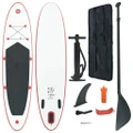 Stand Up Paddle Board Set SUP Surfboard Inflatable Red and White vidaXL