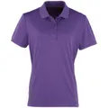 Premier Womens/Ladies Coolchecker Short Sleeve Pique Polo T-Shirt (Purple) (S)
