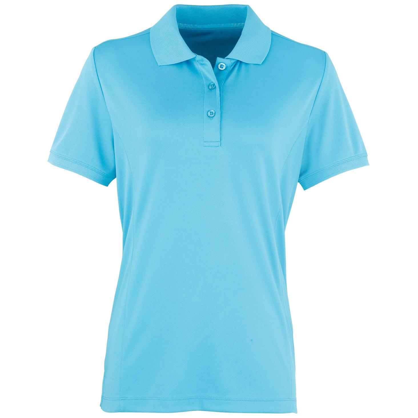Premier Womens/Ladies Coolchecker Short Sleeve Pique Polo T-Shirt (Turquoise) (S)